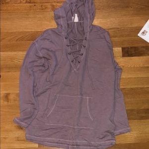 Purple tie up hoodie